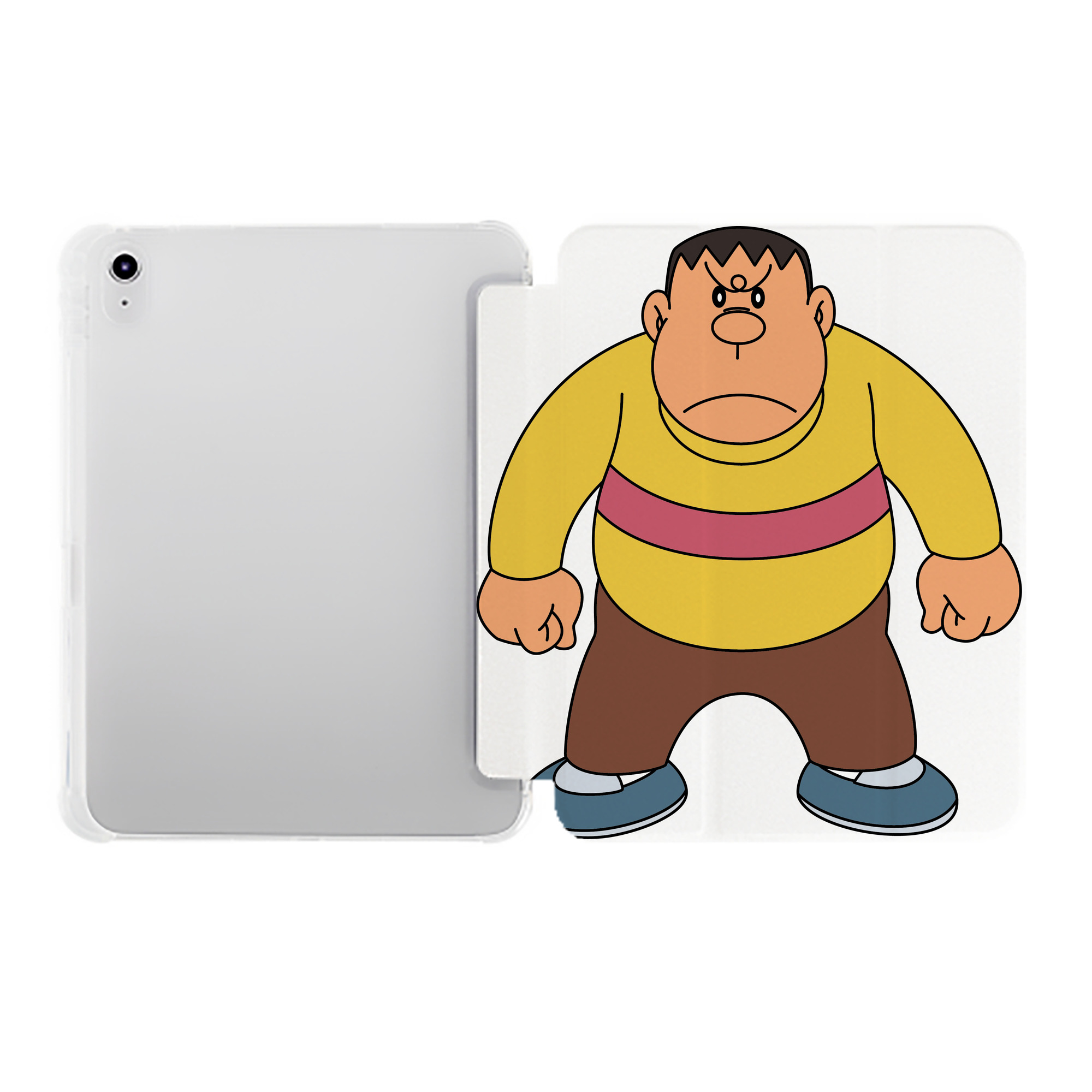 （画像用） ドラえもん 剛田武 Doraemon Gouta Takeshi IPad ケース ペン収納付き 三つ折りスタンド PUレザー×シリコン 対応機種9.5/10.5/10.9インチ